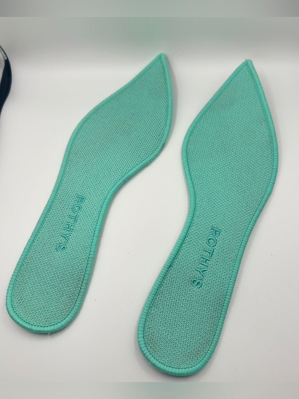 Rothy’s The Point Calypso Green Teal Chevron Colorblock Flat W8.5 - Picture 8 of 10